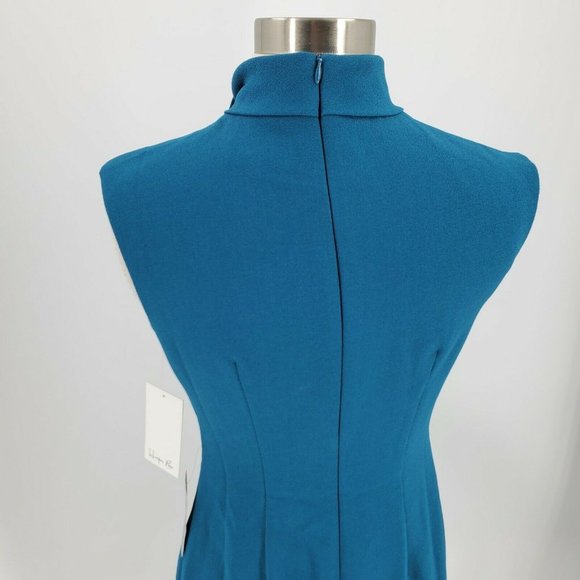 Harper Rose Tie Neck Sheath Dress in Peacock sz 4 - Picture 6 of 10